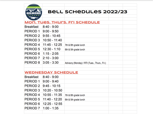 Bell Schedule 22_23